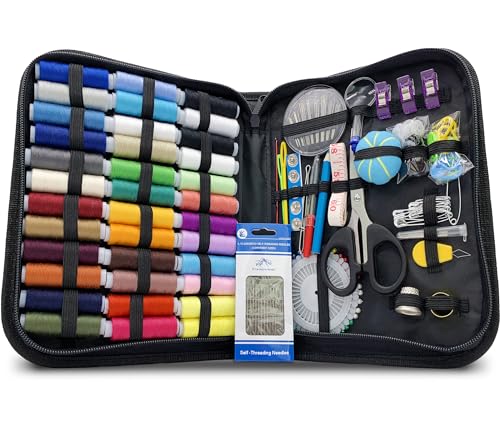 Vellostar Large Sewing Kit for Adults, 150-Piece Set, 36 Colors, 30 Needles - color: Large Black