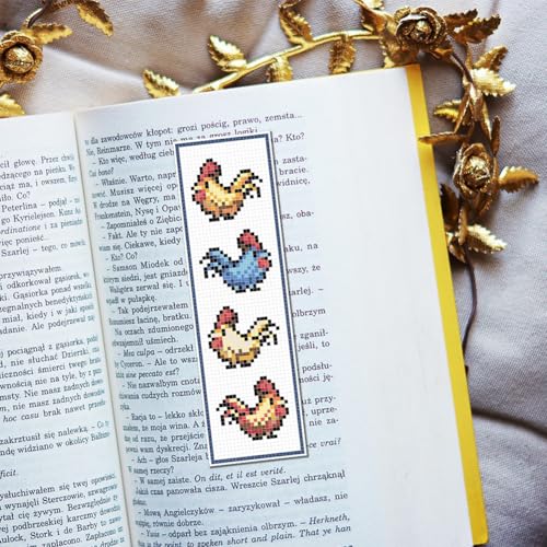 FREEBLOSS 6 Set Cross Stitch Bookmark Kit Cross Stitch Kit Farm Animals Stamped Cross Stitch Bookmark with Instruction Cross Stitch Kits for Adults DIY Bookmark Kit 8.7''x3.15'' - style: Animals