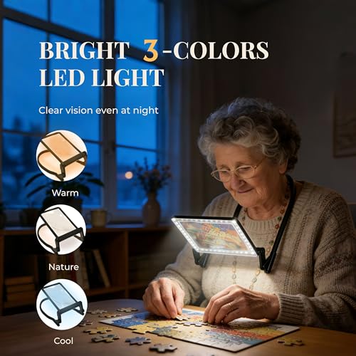 Magnifying Glass with Light for Reading, Hands Free Neck Magnifier Wearable