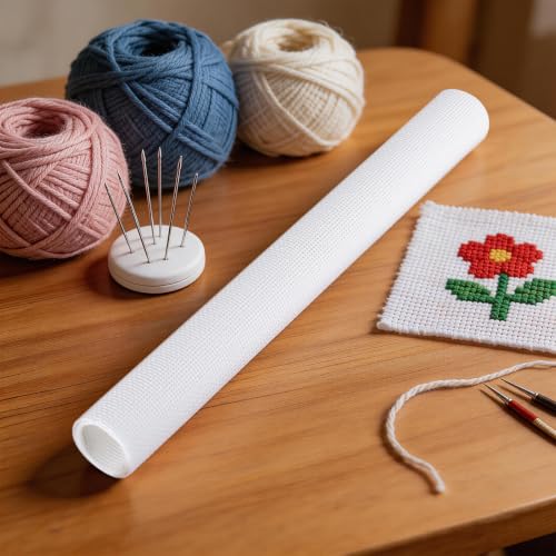 2 Pack Blank Needlepoint Canvas 13 Mesh 19" x 17", Cotton Embroidery Fabric