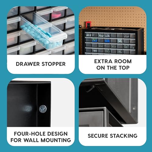 IRIS USA 64-Drawer Screw Organizer, Hardware Storage, Made in USA, Black - color: Black, size: 64 Drawer