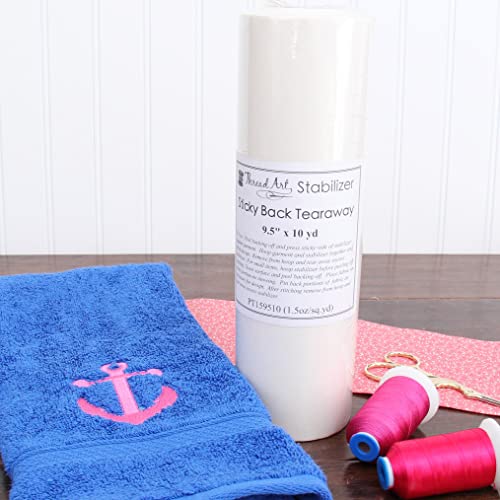 Threadart Sticky Back Tearaway Embroidery Stabilizer - 9.5" x 10 yd Roll - size: STICKY 9.5"X10YD ROLL
