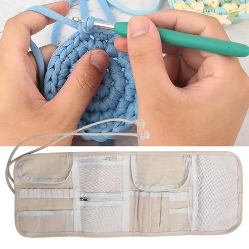 Pssopp Knitting Needles Holder Case Rolling Organizer