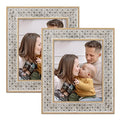 Boho 8x10 Picture Frame Moroccan Photo Frame Set of 2 - color: Boho Cross White, size: 8x10