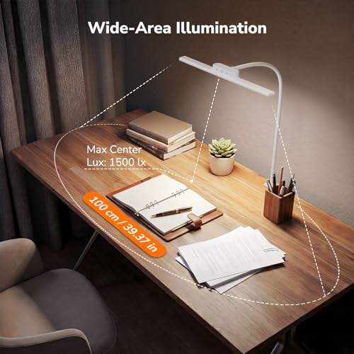 Lepro Desk Lamp with Clamp, Led Clip on Desk Lights for Home Office, White - color: White