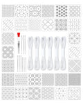eZAKKA Sashiko Embroidery Kit 30 Patterns, 9 Needles &6 Threads for Mending - color: White Sashiko Full Kit(45Pcs)