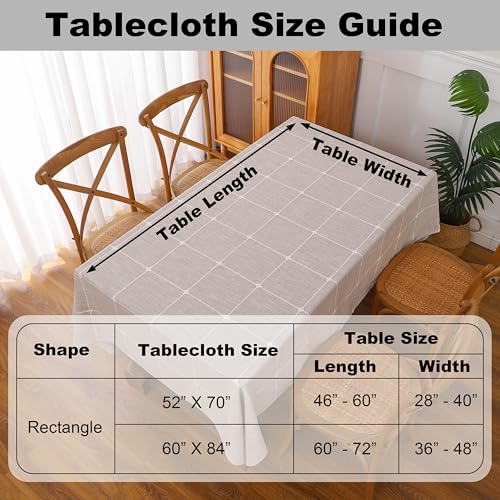 Gernaice Plaid Cotton Linen Rectangle Tablecloth 36“ x 55” Brown - color: Brown, size: 55" x 36" (Rectangular)