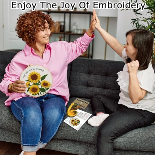 Nuberlic Sunflower Embroidery Kit for Beginners - color: Sunflower
