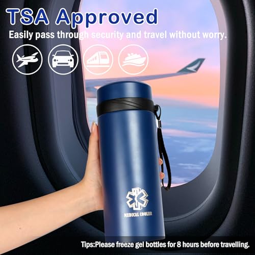 Insulin Cooler Travel Case Portable Medication Cooler,TSA Friendly - color: Navy Blue