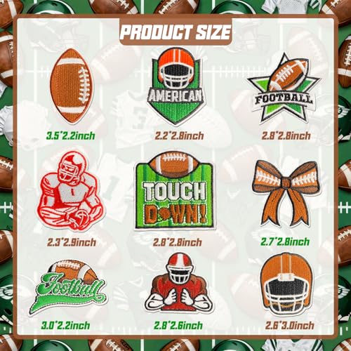 Football Iron on Patches Embroidered Sport Appliques Patches Sew on for Clothing, Hats, Backpacks, Jackets, and Bags 36Pcs - color: Football Patches 36Pcs