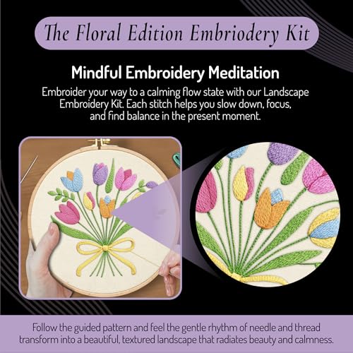 Unwynd Embroidery Kit Floral for Adults and Beginners, Cross Stitch Crafts - style: Pack of 3 - Floral Edition