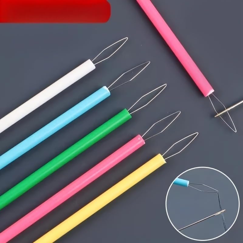 5pcs Essential Plastic Threading Tool for Sewing – Easy Needle Threader & Thread Guide for Sewing Machines, Bead Embroidery & Crafts – Convenient Assist Tool (5pcs (Random Color)) - color: 5pcs (random Color)