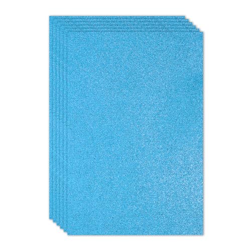 PATIKIL 2mm(1/10") Thick Non Adhesive Glitter Foam Sheet 16x24inch(40x60cm) Light Blue, EVA Shiny Foam Board for Craft, 6 Pcs - color: Light Blue