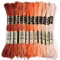 12 Skeins Orange Gradient Embroidery Thread Floss for Jewelry - color: Orange