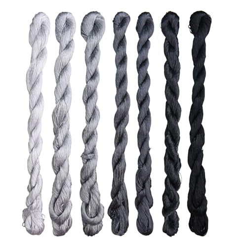 Natural 100% Silk Thread, Handmade Embroidery Thread Silk Floss 7 Colors 110m Each (97) - color: 97