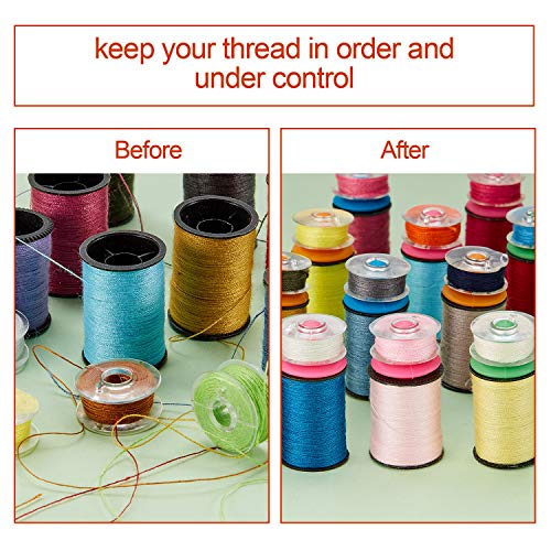 WILLBOND 60 Pcs Bobbin Holders for Thread Spools Bobbin Clips Preventing Tangles Thread Holder on Spool Tops Sewing Machine Quilting Supplies for Embroidery Quilting Sewing, 4 Colors