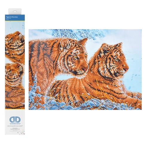 DIAMOND DOTZ Tigers in The Snow Diamond Painting Kit for Adults with Gems