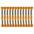 12 Skeins Embroidery Floss, Colorful Embroidery Floss 6 Strands Polyester Variegated Gradient Cross Stitch Thread for Sewing, Gradient Yellow-Brown - color: Gradient Yellow-Brown