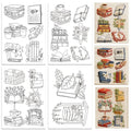 ORIGACH 4 Sheets Book Water Soluble Embroidery Patterns Stabilizers - color: Book & Stationery