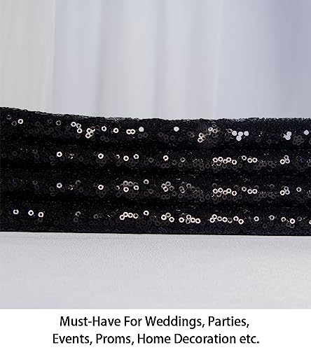 ShiDianYi 30 Feet Sequin Mesh Material for Dress, Backdrop - Black Sparkle Fabric by The Yard - color: Black, size: 10 Yard