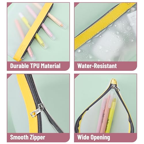 Mr. Pen - 3 Pack Clear Kids Pouch - Multi-Use Pencil & Make Up Case - color: Autumn, size: 3 Pack, Medium