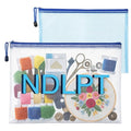 Sabary 2 Pcs Needlepoint Project Bag Clear Mesh Zipper Organizer, Blue - color: Blue