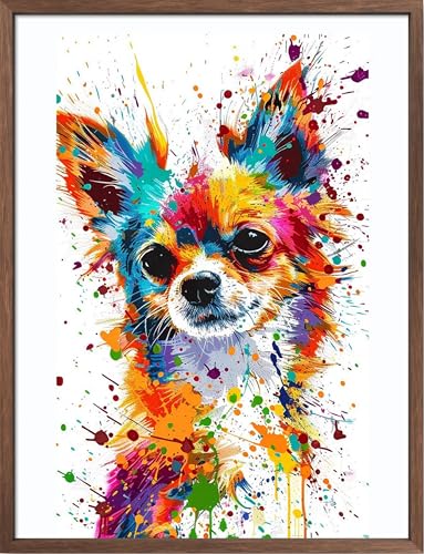Leczany Cross Stitch Stamped 11CT 3 Strands Kits for Adults Beginners Patterns Craft Kit Needlepoint Full Range of Embroidery Kits DIY Starter | Colorful Dog 15.8×20.9 inches - color: 11CT Stamped kits, Colorful Dog 15.8×20.9 inches