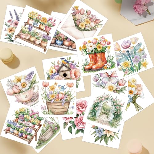 30 Pcs Spring Rub-On Transfers for Furniture & Crafts - style: Spring Garden