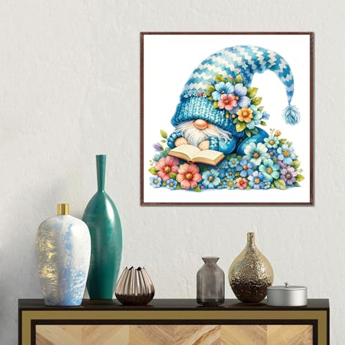Gnome Stamped Cross Stitch Kits - Counted Cross Stitch Kits for Beginners Adults Needlepoint Cross-Stitch Patterns Dimensions Needlecrafts Embroidery Kits Arts and Crafts13.8inX13.8in - color: Cross Stitch-0331-2