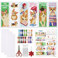 ORIGACH 6 Set Cute Dog & Book Cross Stitch Bookmark Kit for Beginner - style: Cute Dog & Book