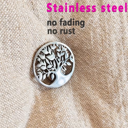 SUNOREEK Tree of Life Magnetic Needle Minder for Cross Stitch, Needle Holder for Embroidery Sewing Needlepoint Accessories, Silver and Gold, Stainless Steel, 2 Pack with Storage Case (Tree Silver) - color: tree silver