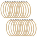 SENJEOK 20 PCS 8 Inch Bamboo Embroidery Hoop, 20cm Cross Stitch Circle Ring for Craft Sewing, DIY Project, Decoration