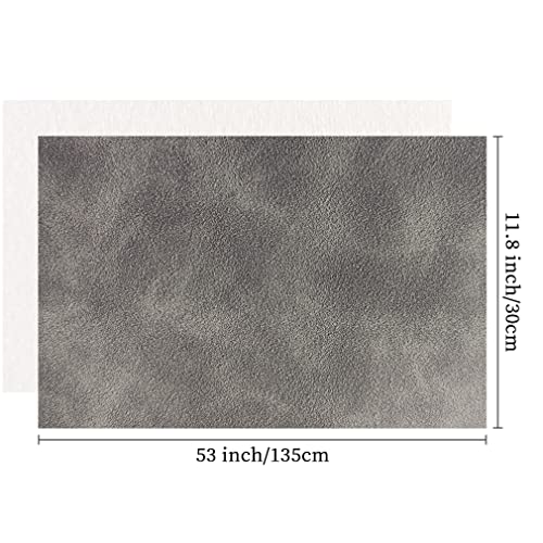 Dark Gray Soft Faux Suede Fabric 30x135cm Synthetic Faux Leather Frosted Leatherette for Pouches Wallets Keychains Making - color: Dark Gray