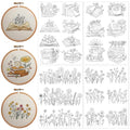 Water Soluble Embroidery Patterns Stabilizers, 4 Sheets Book Lover Stick and Stitch Embroidery Paper Wash Away, Pre-Printed Flower Transfer Papers Customized Gifts for Hand Sewing Lover Beginners - size: Flower Book B