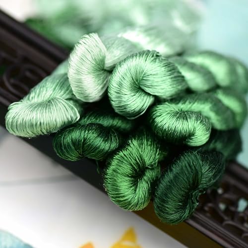 Natural Mulberry Silk Thread, Handmade Embroidery Floss Set, 7 Vibrant Colors, 110m Each 10 - color: 10