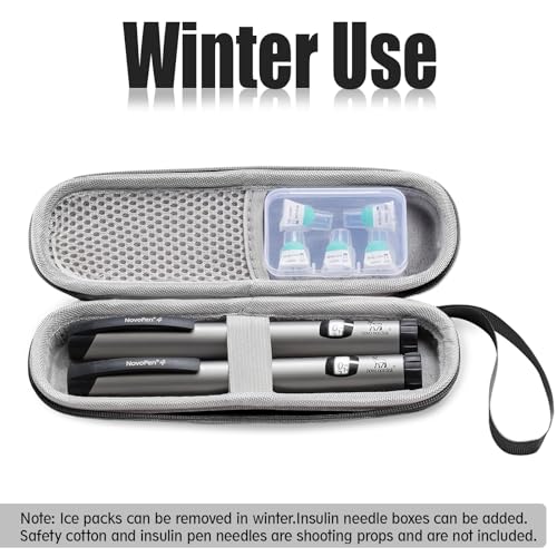 sijidou Insulin Cooler Travel Case, Portable Insulin Travel Case, Insulin Cooling Cases Insulated Organizer for Insulins Pens (Black) - color: Black