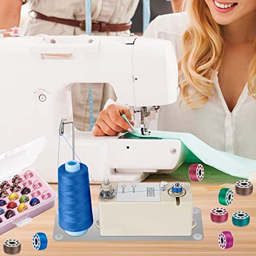 Automatic Bobbin Winder for Sewing, Portable Bobbin Winder Machine Electrical Fast with Thread Guide, Spool Stand, Mounting Plate for Domestic and Industrial Sewing Machines - color: bobbin winder with digital display