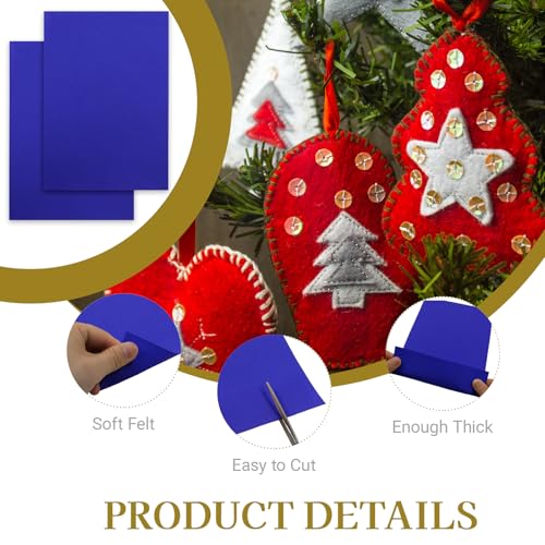 12 Pcs Felt Sheets, 7x11 Inch Stiff Felt for Crafts DIY, Blue - color: Blue
