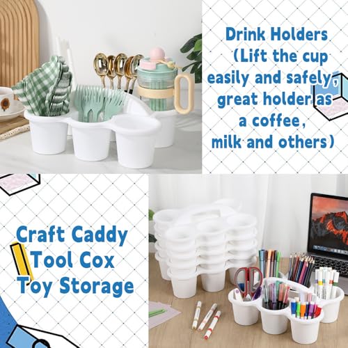 gisgfim 6 Pack Classroom Caddy Organizer with Handle, 6 Compartments, White - color: White