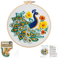 Louise Maelys Embroidery Kit for Beginners Peacock Floral DIY for Adults - color: Peacock Flower