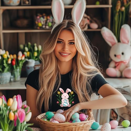 GLOBLELAND 4 Sheets Easter Bunny Colorful Water Soluble Hand Sewing Stabilizers Egg Garland Wash Away Embroidery Stabilizer Embroidery Stitch Practice for Embroidery Beginners Lovers