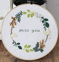 Embroidery Kit, Squirrel Miss You Quote Leaves Wreath Awesocrafts Full Range of Embroidery Starter Kits for Beginners Adults DIY Handmade Easy Patterns (Miss) - color: Miss