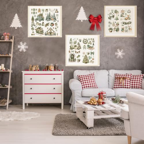 Christmas Rub on Transfers for Crafts, Farmhouse Transfer Furniture Decals - style: Country Rustic