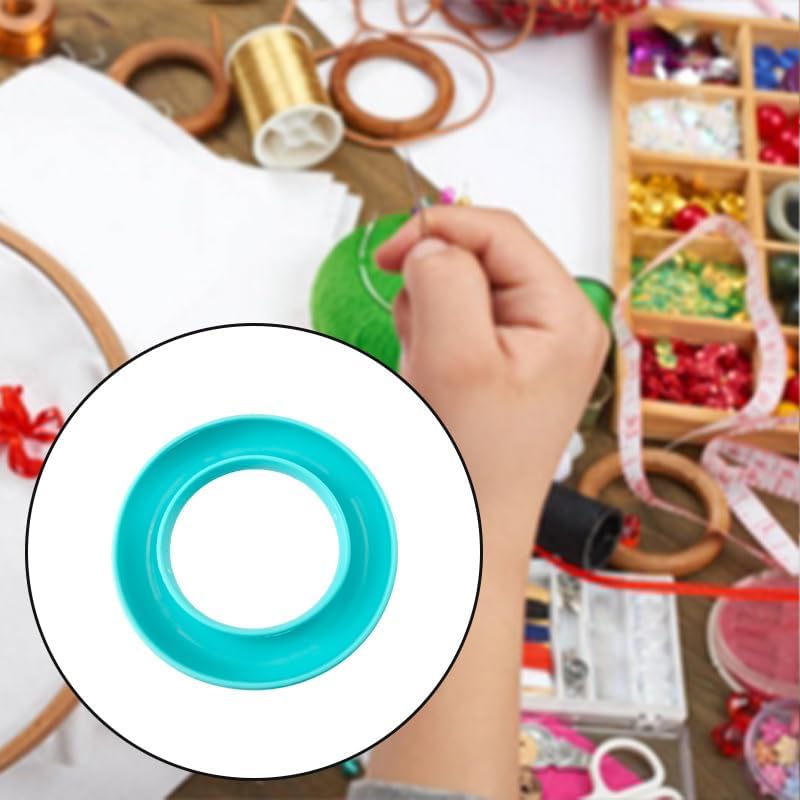 4-Pack Rubber Bobbin Holders – Round Sewing Thread Organizer for Metal & Plastic Machine Bobbins, Includes 4 Colorful Spool Holders (Blue, Purple, Turquoise, Rose Red)