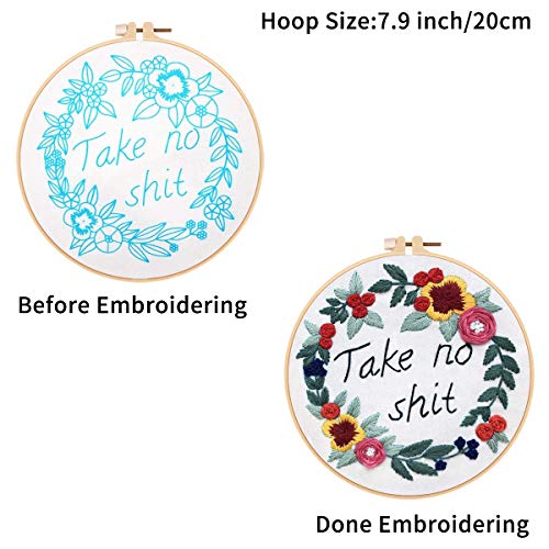 Louise Maelys 3 Pack Embroidery Kit for Beginners, Funny Quote Art - color: Kit-4