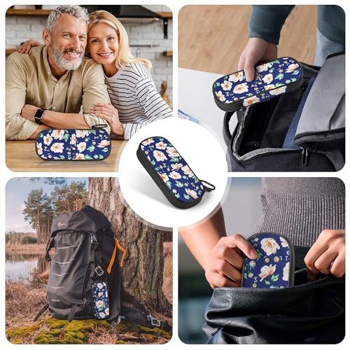 Gelozid Insulin Cooler Travel Case with 2 Reusable Ice Packs, White Flower - color: Roses, size: Cooler Case