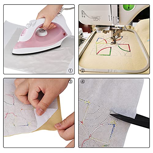 Simthread Fusible Cut Away Stabilizer - Weight 1.8 OZ 12" x 10 Yards/Roll - color: White, size: Fusible 12"x10Y Roll
