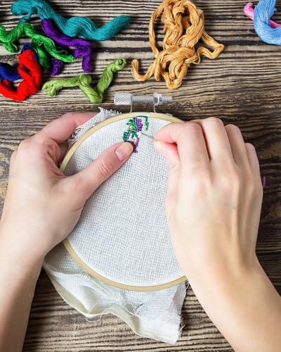 TINDTOP Embroidery Hoops, Bamboo Frame Circle Cross Stitch Hoop Ring Embroidery Hoops Set for Embroidery and Cross Stitch (3IN*4 + 4IN*4 + 6IN*8) - color: 3IN*4 + 4IN*4 + 6IN*8