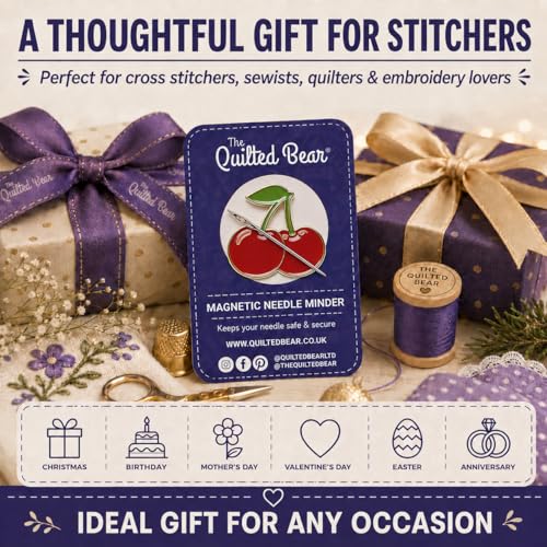 The Quilted Bear Magnetic Needle Minder, Small, Cherries - color: Cherries