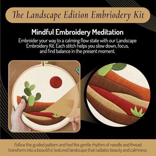 Unwynd Embroidery Kit Landscape for Adults and Beginners,Cross Stitch Craft - style: Beginner-Friendly